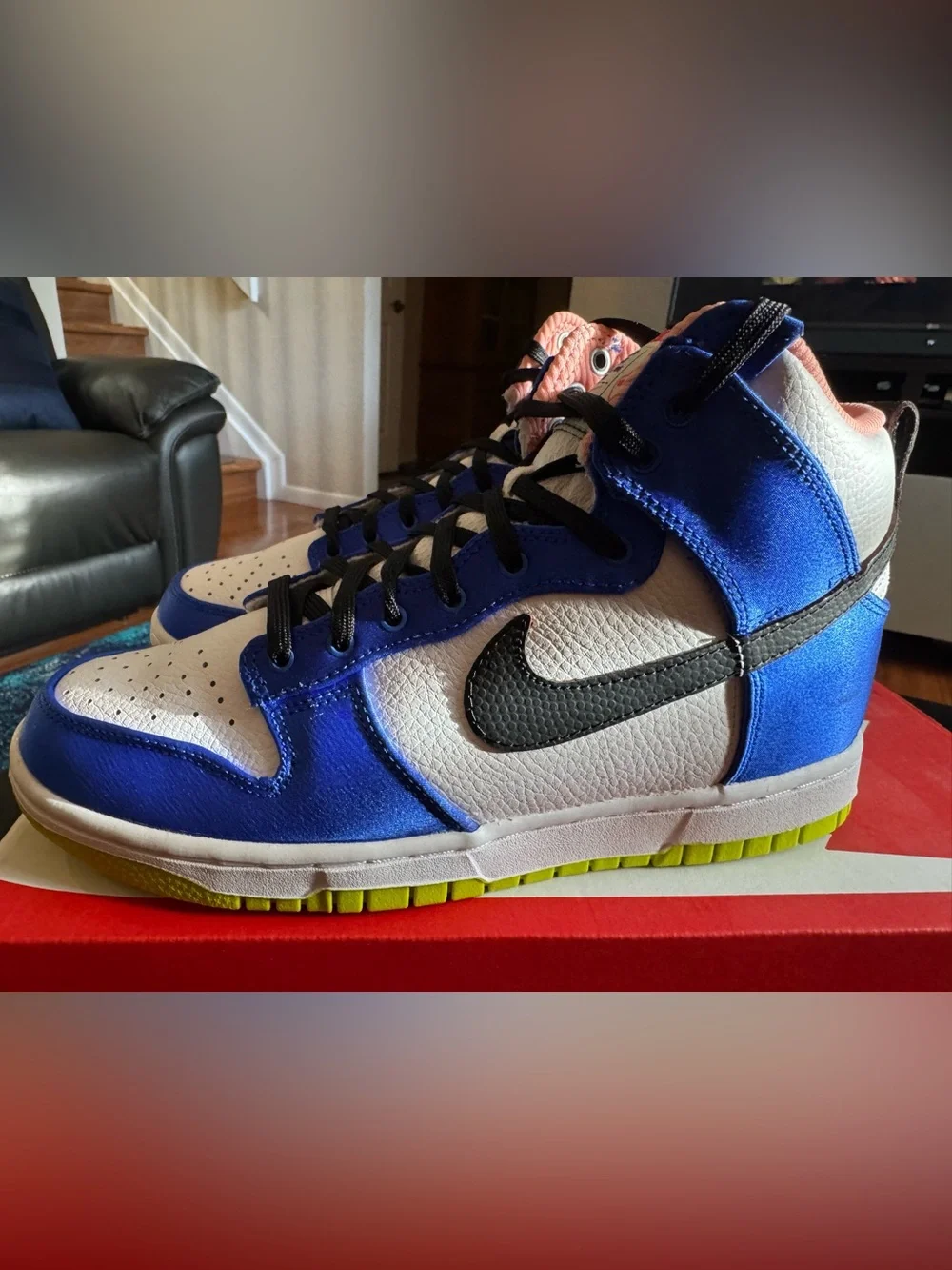 Nike Dunk High Blue Satin (Women’s) Size 7.5W, Brand New.